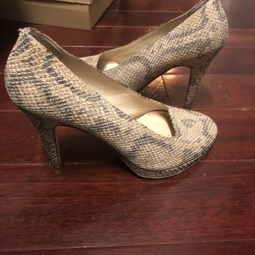 Was Julie Lopez shoes metallic snake skin print